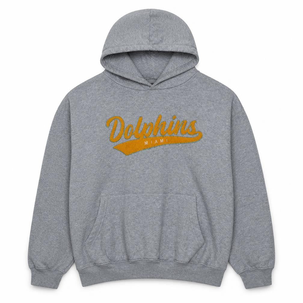 Cotton On Womens Grey Miami Dolphins Pullover Hoodie L NFL Team Apparel