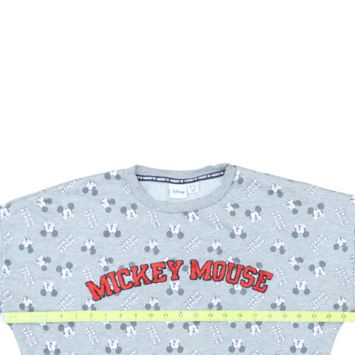 Disney Women Grey Mickey Mouse Pullover Sweatshirt Size S 10/12