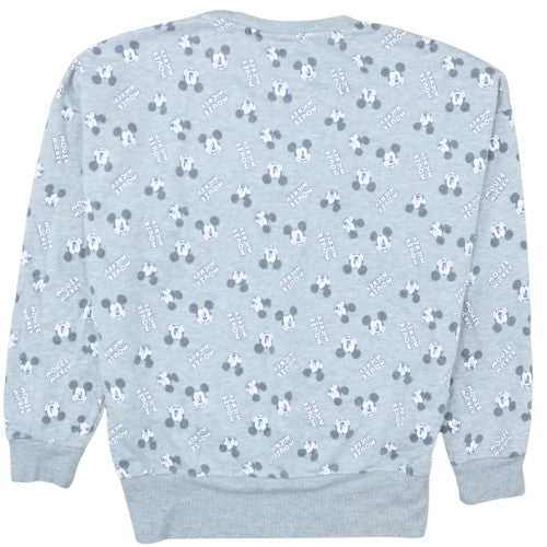 Disney Women Grey Mickey Mouse Pullover Sweatshirt Size S 10/12
