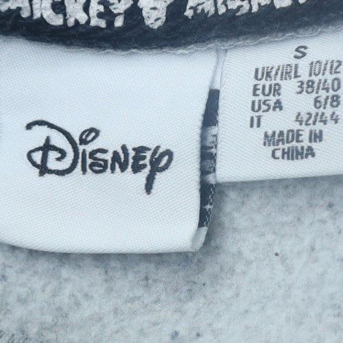 Disney Women Grey Mickey Mouse Pullover Sweatshirt Size S 10/12