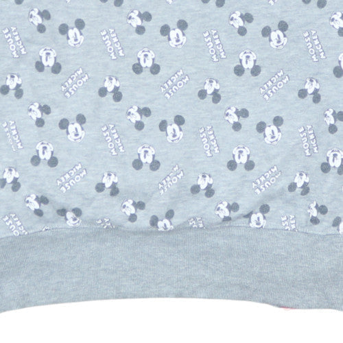 Disney Women Grey Mickey Mouse Pullover Sweatshirt Size S 10/12