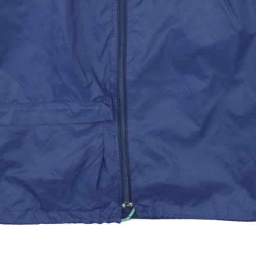 Adidas Men's Blue Retro Hooded Windbreaker Jacket Size S 38in