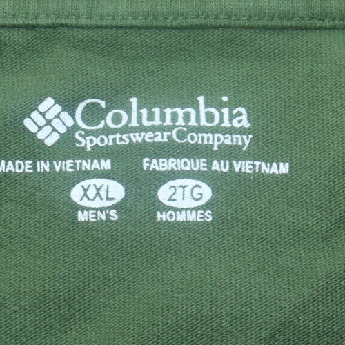 Columbia Men's Green 2XL Cotton Crew Neck Short Sleeve T-Shirt