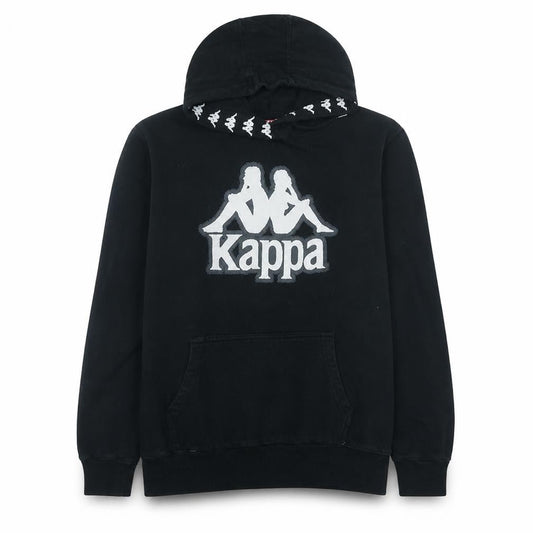 Kappa Men’s Black XL Pullover Hoodie with Logo Print