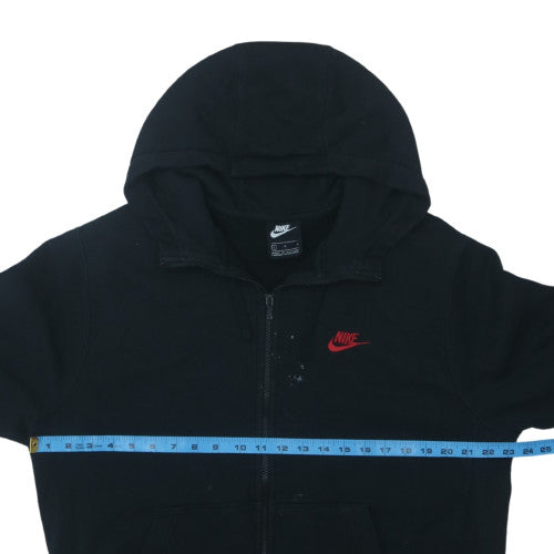 Nike Men's Black Full Zip Hoodie L Regular Logo Fleece