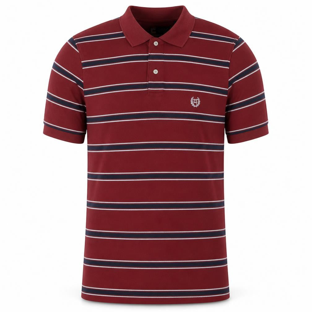 Chaps Men's Red Striped Cotton Polo Shirt XL Short Sleeve Classic Fit