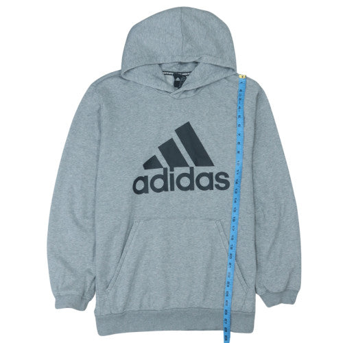 Adidas Men’s Grey XL Pullover Hoodie with Logo Print