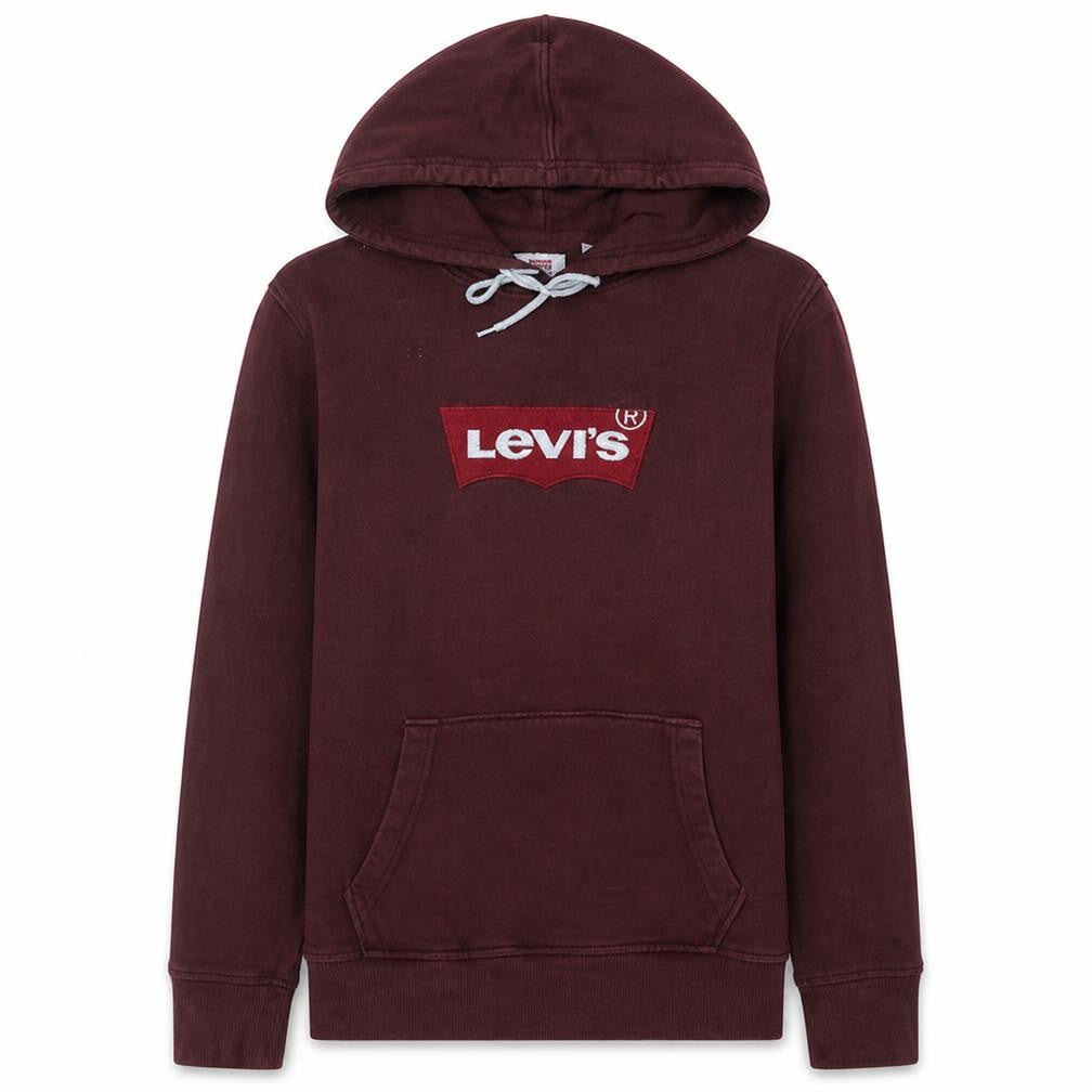Levi's Men's Red Pullover Hoodie M Logo Graphic Fleece Sweatshirt