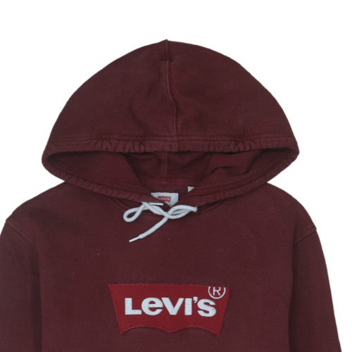 Levi's Men's Red Pullover Hoodie M Logo Graphic Fleece Sweatshirt