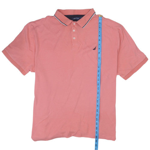 Nautica Men's Pink 2XL Cotton Short Sleeve Polo Shirt