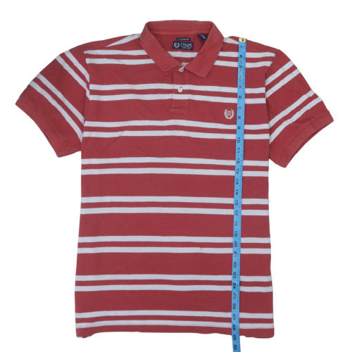 Chaps Men's Red Striped Classic Fit Polo Shirt XL