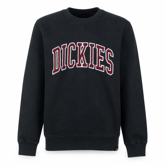 Dickies Men's Black Small Crew Neck Logo Sweatshirt