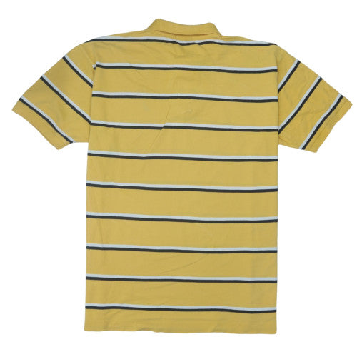 Nautica Men’s Yellow Striped 2XL Polo Shirt Cotton Collared Top