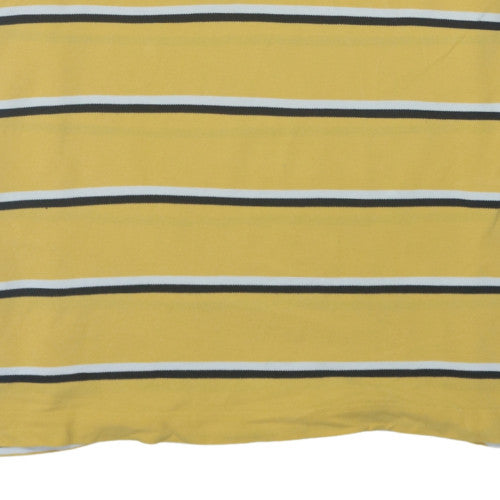 Nautica Men’s Yellow Striped 2XL Polo Shirt Cotton Collared Top