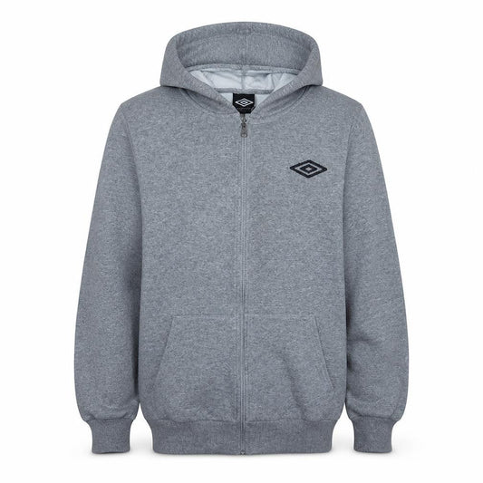 Umbro Men’s Grey Full Zip Hoodie XL Sports Fleece Sweatshirt