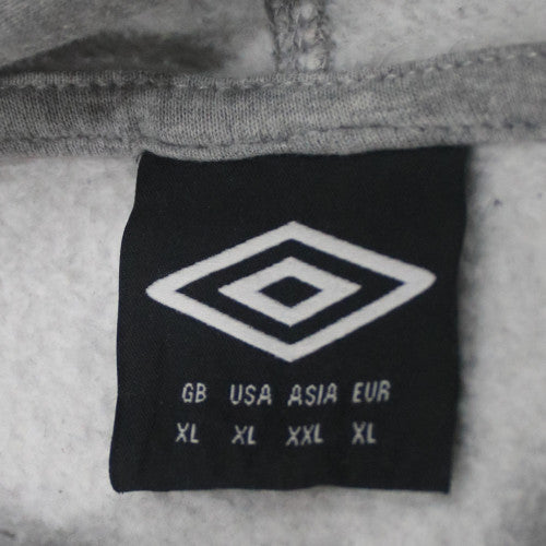 Umbro Men’s Grey Full Zip Hoodie XL Sports Fleece Sweatshirt