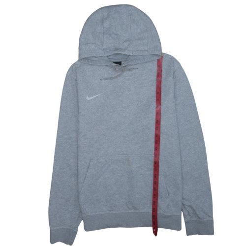 Nike Men's Grey Pullover Hoodie L Regular Fit Fleece Sweatshirt