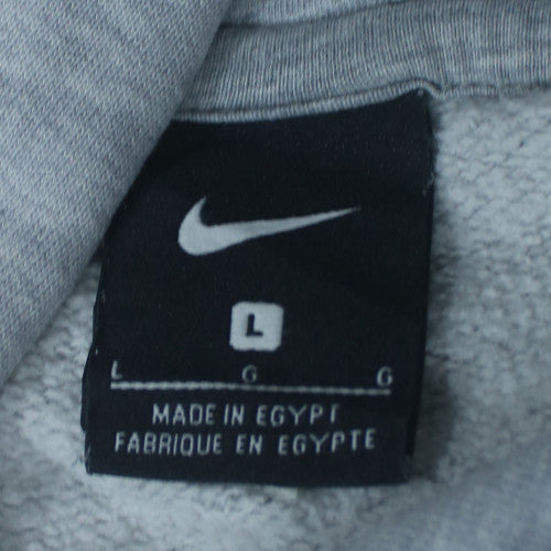 Nike Men's Grey Pullover Hoodie L Regular Fit Fleece Sweatshirt