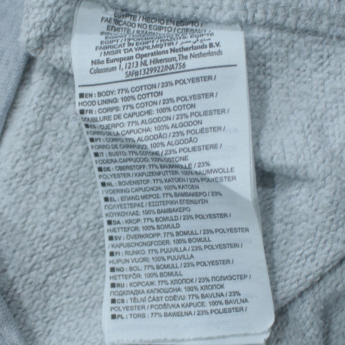 Nike Men's Grey Pullover Hoodie L Regular Fit Fleece Sweatshirt