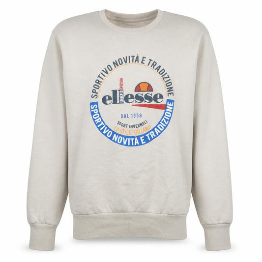Ellesse Men's Beige Graphic Crew Neck Sweatshirt Size M Pullover