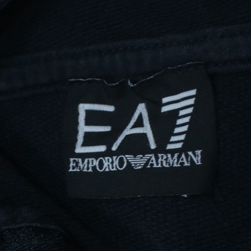 Emporio Armani EA7 Womens Black Full Zip Hoodie Size XL Cotton Blend