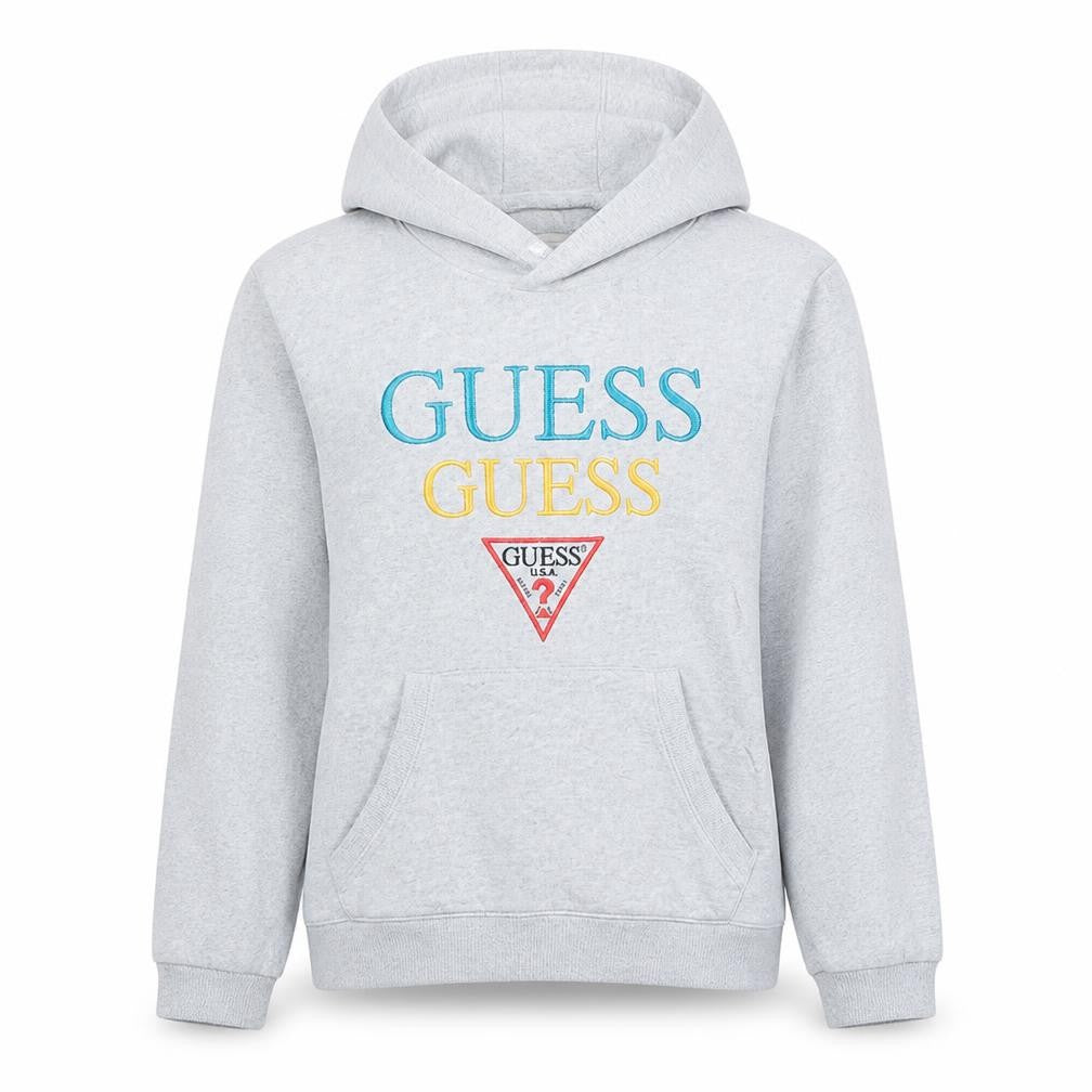 Guess Women's Grey Pullover Hoodie Logo Print Size L
