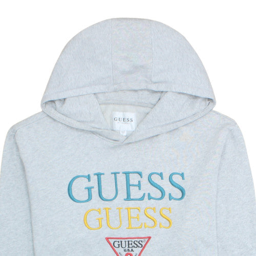 Guess Women's Grey Pullover Hoodie Logo Print Size L