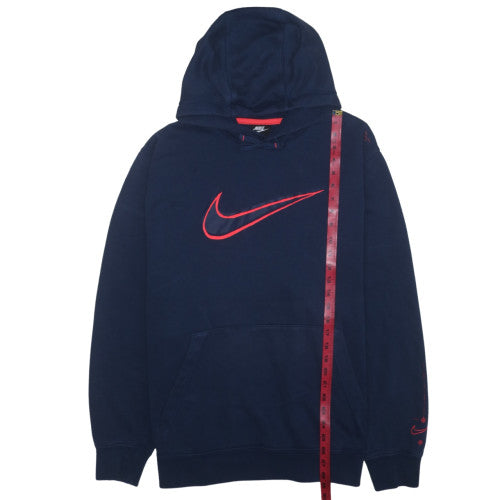 Nike Men's Blue 2XL Pullover Hoodie with Red Logo