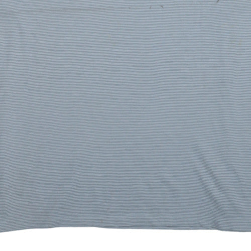 Calvin Klein Men's Light Blue Striped Cotton Polo Shirt XXL