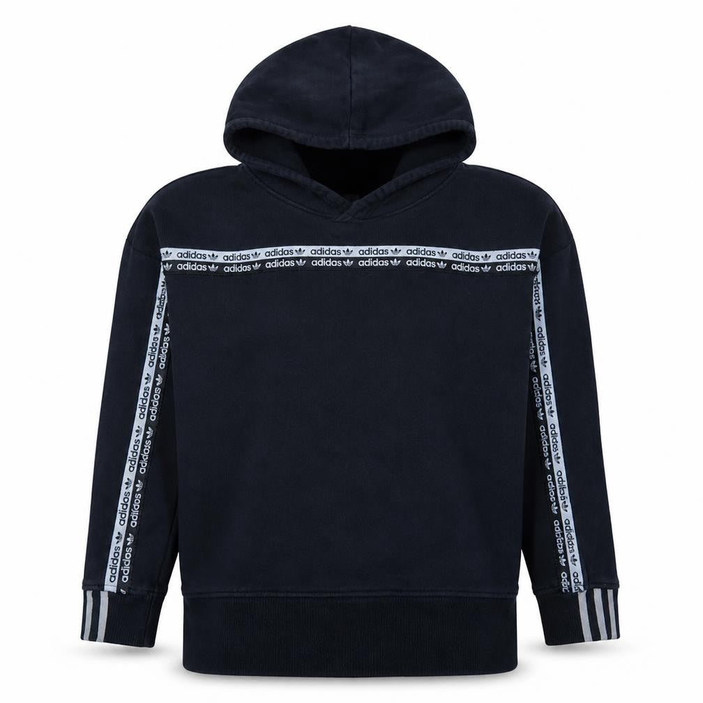 Adidas Womens Black 14 Pullover Hoodie Cotton Blend Logo Detail