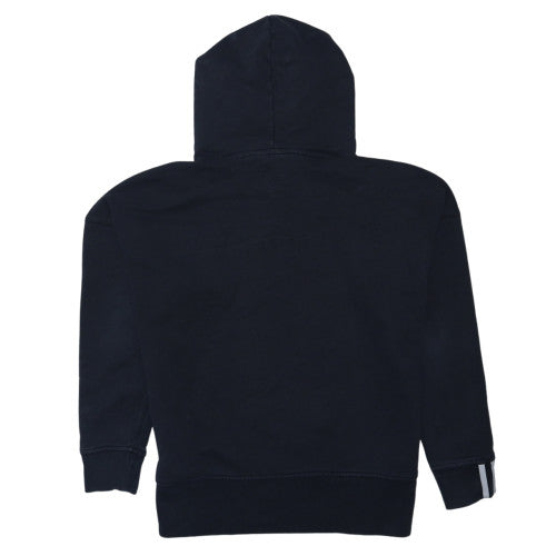 Adidas Womens Black 14 Pullover Hoodie Cotton Blend Logo Detail