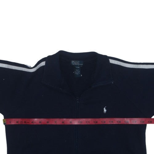 Ralph Lauren Women Navy Blue Full Zip Sweatshirt Size 12 Cotton