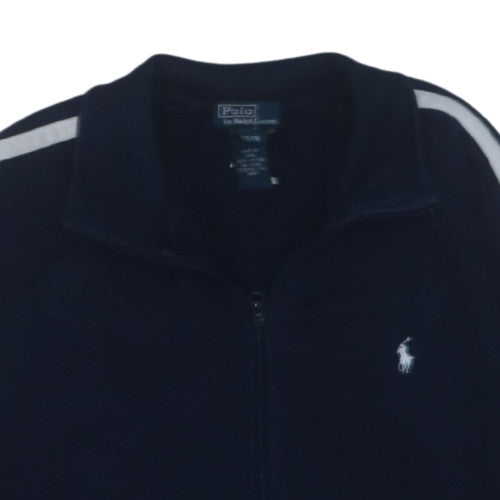 Ralph Lauren Women Navy Blue Full Zip Sweatshirt Size 12 Cotton