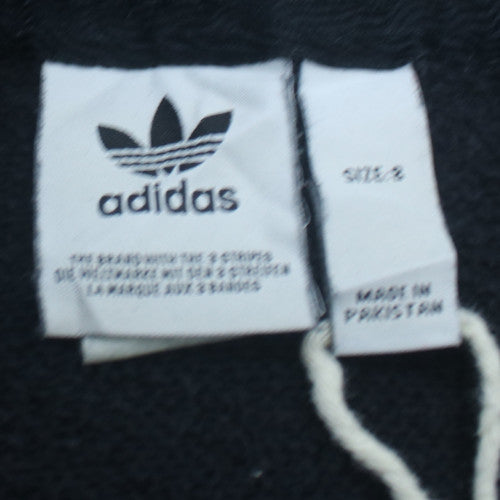 Adidas Women's Black Trefoil Pullover Hoodie Size 8 Cotton Blend