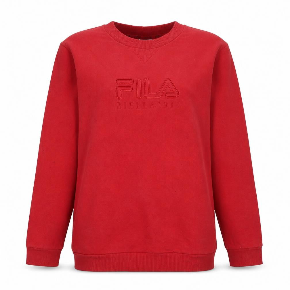 Fila Women Red Crew Neck Pullover Sweatshirt Size 20 Cotton Blend