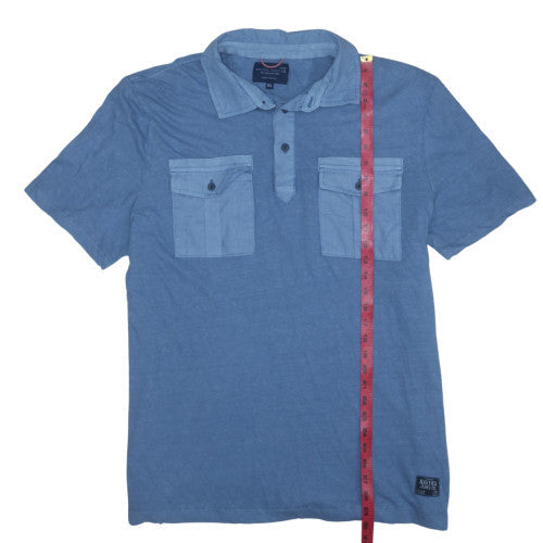 Nautica Jeans Co. Men's Blue Linen Cotton Polo Shirt XL