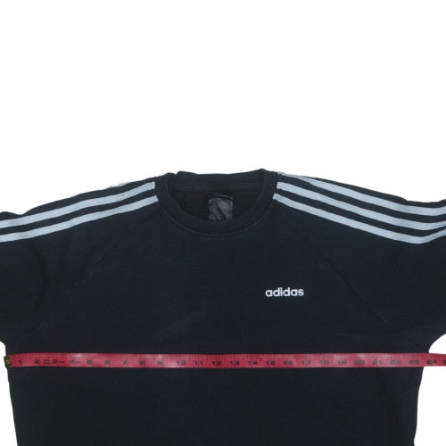 Adidas Men Black Crew Neck Long Sleeve Pullover Sweatshirt M