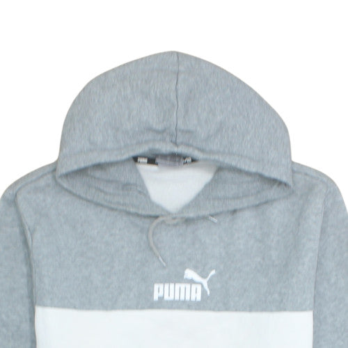 Puma Men's Grey Colour Block Hoodie XL Pullover Fleece