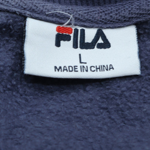Fila Womens Blue Cotton Blend Pullover Sweatshirt Size L Graphic Bird Print