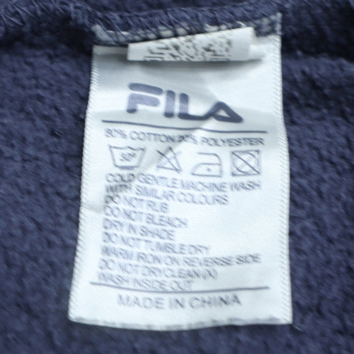 Fila Womens Blue Cotton Blend Pullover Sweatshirt Size L Graphic Bird Print