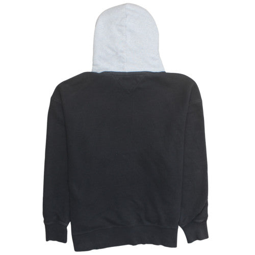 Tommy Jeans Men's Black & Grey Hoodie L Pullover Logo Cotton Blend