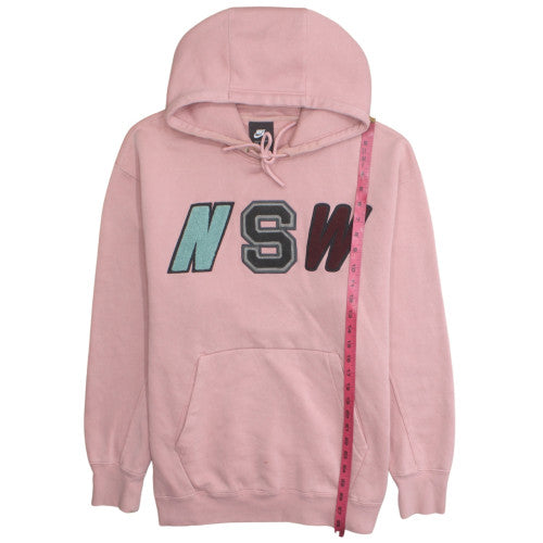 Nike Women Pink NSW Pullover Hoodie M Cotton Blend Casual