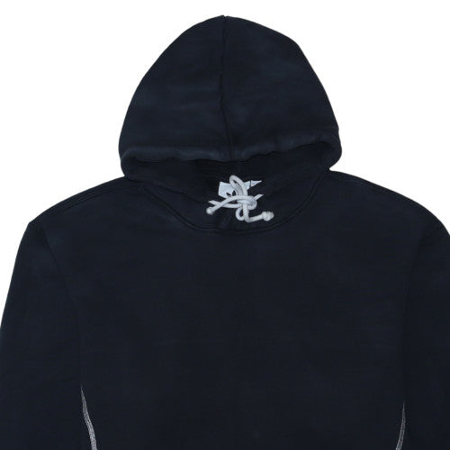 Adidas Women Black Pullover Hoodie L Cotton Blend Hooded Sweatshirt