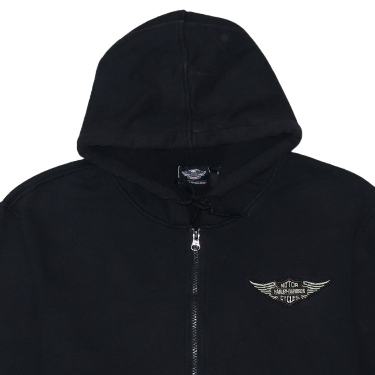 Harley-Davidson Men’s Black Full Zip Hooded Leather & Cotton XL Hoodie