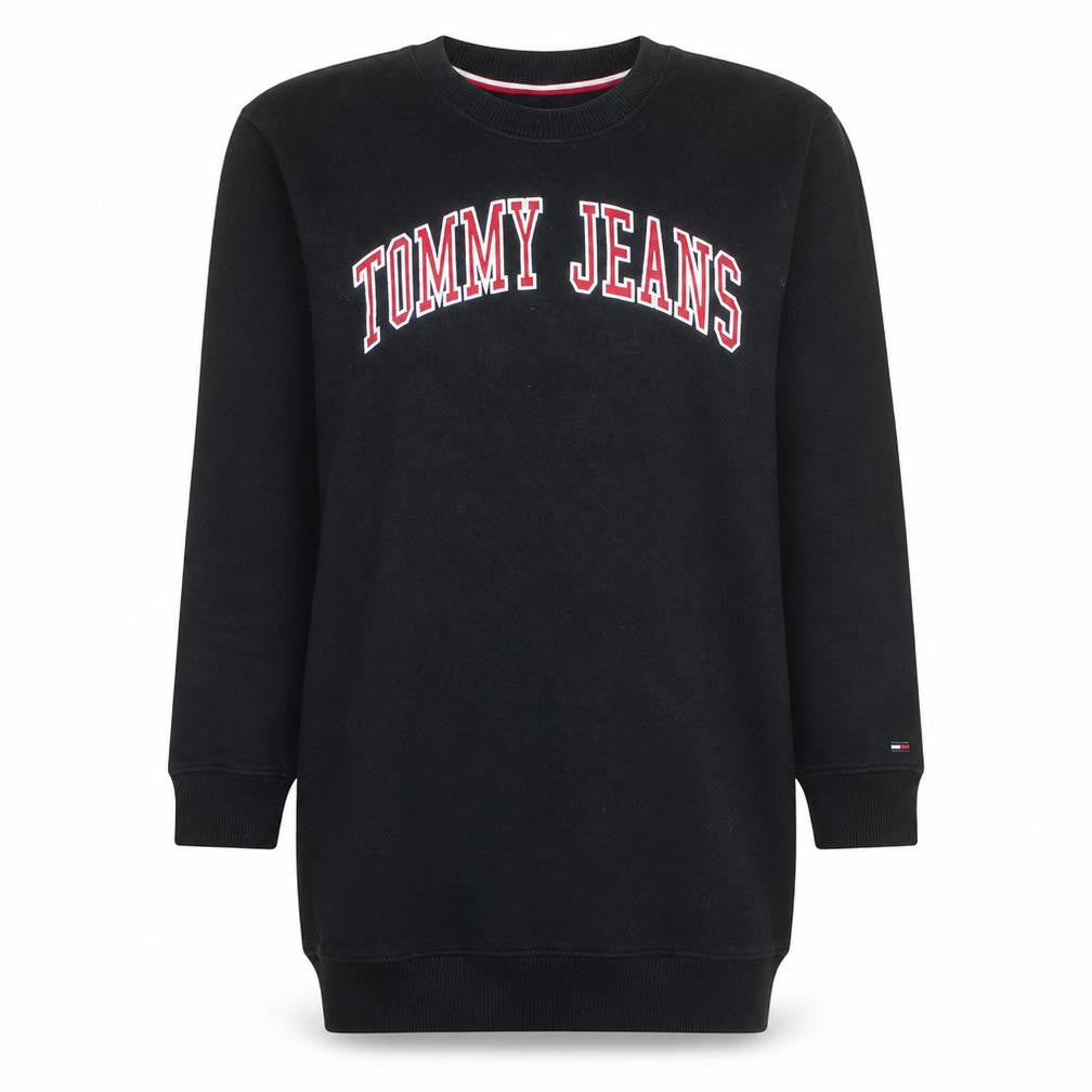 Tommy Jeans Women's Black XS Pullover Sweatshirt with Logo Detail