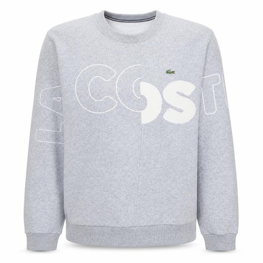 Lacoste Mens Grey Relaxed Fit Graphic Logo Sweatshirt L