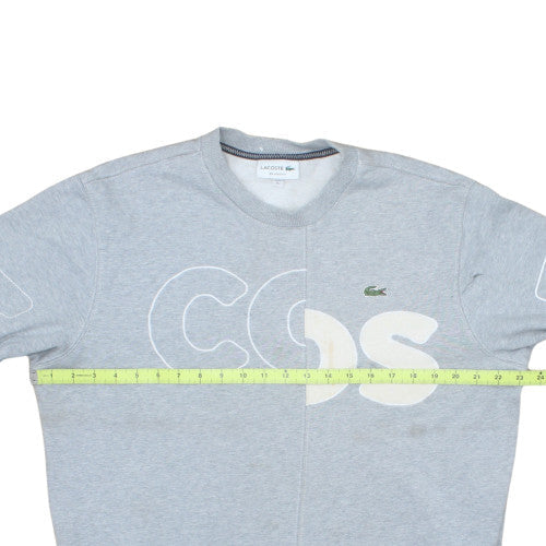 Lacoste Mens Grey Relaxed Fit Graphic Logo Sweatshirt L