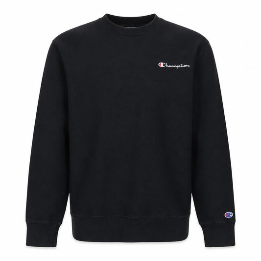 Champion Men's Black S Crew Neck Pullover Sweatshirt Small Logo