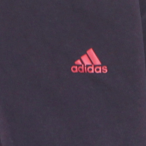 Adidas Womens Navy Full Zip Hoodie L Long Sleeve Hooded Sweatshirt