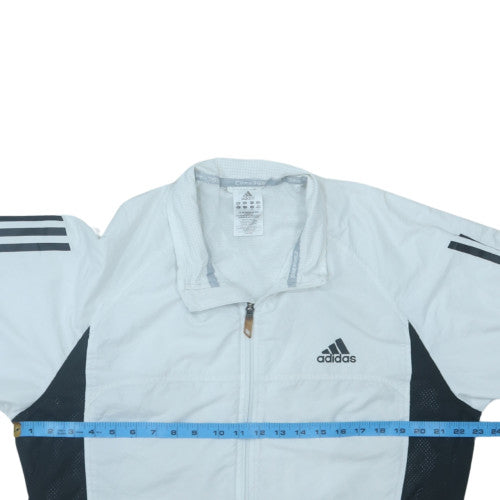 Adidas Mens White Lightweight Windbreaker Jacket Size L